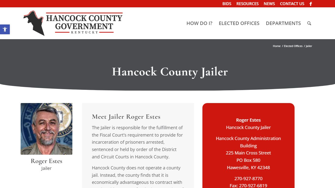 Jailer – Hancock County Government